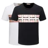 Modedesigner-Herren-T-Shirt, schwarz-weiß, kariert, gestreift, modisch, lässig, 100 % Baumwolle, Anti-Falten, schmaler Briefdruck, Larg229w