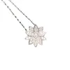 Van-Clef & Arpes Necklace Designer Women Original Quality Seiko Full Diamond Five Point Lotus High Grade Pendant Fashion Small Design for Women