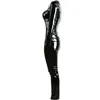 Tute da donna Pagliaccetti Taglie forti Tuta in ecopelle nera Manica lunga Donna PU Wetlook PVC Catsuit Tute in pelle Ti289B