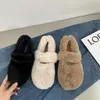 Slippers Round Toe Women Casual Female Sneakers White Leather Shoes Slip on Loafers Fur Soft Moccasin Slip On Winter Leisure Basic Sl 231013