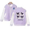 Manteau en duvet filles contraste Alphabet dessin animé lâche simple boutonnage Sweat Varsity vestes école enfants manteaux de piste tenue enfant hauts 5-16 ans J231013