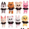 Peluş bebekler 20cm skzoo peluş oyuncaklar sokak çocukları karikatür doldurulmuş hayvan peluşları bebek kurt chan leitbo fox.ny jiniret puppym hayranları hediye 210 dhq5f