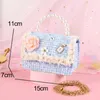 Сумки для маленьких девочек, сумки через плечо, модные цветочные, жемчужные, кружевные, для свадебной вечеринки, мини-детская маленькая сумка принцессы 231013