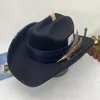 Berretti Cappello da cowboy da uomo Jazz Bordo lucido Retro realizzato in vecchio stile tibetano occidentale Top Cowgirl