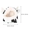 Cat Costumes Plush Cow Hat Headdress Ox Headband Dogs Headwear Outfit For Kitten ( White ) 16x15CM