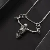 Sautoirs Argent Plaqué Captivité Crâne Pendentif Hommes Biker Punk Rock Collier Gothique Halloween Bijoux Accessoire 231013