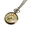 Pendant Necklaces Vintage Bronze Glass Steampunk Pocket Watch Chain Necklace Retro Antique Jewelry Gifts