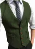 Gilets pour hommes gilet de costume formel pour hommes col en v Tweed gilet à chevrons robe d'affaires gilets de costume pour WeddingL231014