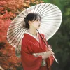 Etniska kläder Kvinnor japanska traditionella kimono röd färg långärmad formell yukata -pografi som utför klänning cosplay kostym