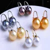 Dangle Earrings Wholesale Melange 12MM Shell Pearls 18k Hook Jewelry Cultured Easter CARNIVAL Gift Mother's Day Party Beautiful Lucky