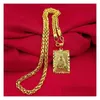 Pendentif Colliers Chinois Hommes Plaqué Or 18 Carats Collier Pendentif 24 Chaîne Bijoux Cadeau Bijoux Colliers Pendentifs Dhulx