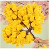 Decorative Flowers Wreaths 12Pcs 50-65Cm Length Birch Tree Leaf Leaves Branch Silk Artificial Flower For Home Office El Venue Drop Del Dhn3W