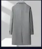 Misto lana da uomo Inverno 73 Cappotto da uomo Streetwear Causale lungo allentato doppio petto Cappotti di lana neri Moda calda giacca a vento 231013