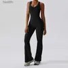 Active Sets Naked Feeling Gym Set Women Training Yoga Suit Sportswear Women Sports Jumpsuit Fitness Rompers Stretch Fe Workout BodysuitsL231014