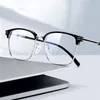 Solglasögon 2023 män Kvinnor Rimless Reading Glasses Anti Blue Light Bifocal Far nära förstoringsglasögon Presbyopic 300