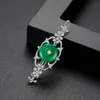 Wedding Hair Jewelry LUOTEEMI Green Jade Color Vintage Hair Pins Luxury Cubic Zirconia Bridal Wedding Hair Clip Elegant Women CZ Hair Accessories 231013