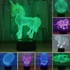 3D Night LED Light Lamp Base 7 Colors Decorative Light Show Display Stand with Remote USB Cable for Acrylic Resin Glass