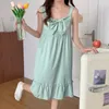 Mulheres sleepwear 2023 verão algodão sexy lingerie espaguete cinta camisola para mulheres coreano bonito nightdress noite vestido casa nighty