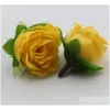 Decorative Flowers Wreaths 400Pcs Yellow Tea Rose Flower Head Artificial Wedding 3Cm Drop Delivery Home Garden Festive Party Suppli Dhsld