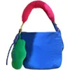Sacos de noite moda cores contrastantes qualidade para baixo tecido bolsa espaço almofada travesseiro quadrado ombro crossbody para mulheres bolsa sac 231013