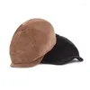 Berets unisex plana veludo boina quente primavera outono sboy bonés homens mulheres chapéu octogonal para masculino retro listrado chapéus gorras