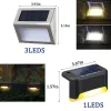 LED Solar Fence Lights Outdoor Waterproof Stainless Steel Solar Deck Lights For Garden Wall Step Stairs Patio Pathway