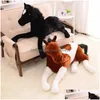 Poupées en peluche 70x40cm nt farcies simulation cheval animal en peluche poupée sujette enfants enfants anniversaire cadeau de Noël décoration de la maison 210825 jouets Dhguo