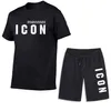 DSQSURY 2022SS Hommes ICON D2 Survêtements Sport T-Shirt Ensemble Short Et Haut DSQ Survêtement Mode D'été Casual Sport Plage Pantalon Court231H