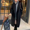 Kvinnors ullblandningar Stylish Women Woolen Overcoat Notch Collar Casual Overdimensionerad Lady Fall Coat Ytterkläder Lady Fall Coat Women Clothll231014