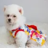 Vêtements de chien été petite robe florale arc princesse pour chiens chats robes de mariée Chihuahua chiot vêtements jupe