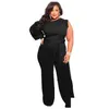 Les combinaisons de taille de taille plus femme Rompers Femmes Plus taille à sauts de taille pantalon féminins pantalons de jambes à la mode couleur solide grande tailles y ca dh6tl