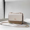 Ny klassiker och mini orgel Small Square Chain Rivet One Shoulder Crossbody Flap Women's Bag