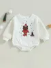 Rompers Cute Toddler Christmas Outfit Santa Claus Print Long Sleeve Romper Baby Boy Girl Winter Clothes Festive Jumpsuit