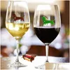 Party Decoration Set av 12 återanvändbara Dachshund Dog Sile Sticky Wine Glass Charm Markers Drop Delivery Home Garden Festive Supplies Eve DHM08