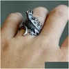 Anéis de banda ajustável anel de lagarto cabrite gecko camaleão anole jóias tamanho presente idéia navio5689947 jóias anel dhuue
