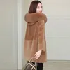 Frauen Pelz Winter Faux Lamm Mantel Koreanische Lose Medium Länge Mit Kapuze Jacke Weibliche Warme Verdicken Parkas Mantel Casual Wear