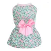 Vêtements de chien été petite robe florale arc princesse pour chiens chats robes de mariée Chihuahua chiot vêtements jupe