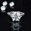 Designer Sieraden Super Luxe 5Ct Mosan Ring Dames Half Wall Jiangshan S925 Sterling Verzilverd 18k Gouden Diamanten Ring Verlovingscadeau Huwelijkscadeau