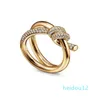 designer ring dames touw knoop ring luxe met diamanten mode ringen voor vrouwen klassieke sieraden vergulde roos bruiloft groothandel