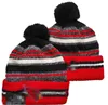 Men Knitted Cuffed Pom Cardinal Beanies Arizona Bobble Hats Sport Knit Hat Striped Sideline Wool Warm BasEball Beanies Cap For Women a0