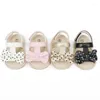 Sandals Kruleepo Born Toddler Girls Bowtie Shoes Baby Kids PVC Air Mesh Rubber Bottom Spot Schuhe Sandalias First Walkers