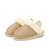 Stivali australiani per bambini Stivali da neve per bambini in vera pelle di peluche Designer Australia Ultra Mini Stivaletti in pelliccia invernale Scarpe con tacco piatto Scarpe da ragazza Castagna Taglia 25-34