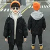 Daunenmantel 2023 Neue Teenager Jungen Wintermäntel Plus Samt Warme Kinderjacke Mode Reißverschluss Mit Kapuze Kind Oberbekleidung Kleidung 4 6 8 10 12 14 Jahre J231013