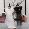 1pac, Halloween Venue Layout Props Witches White Ghost Figurines Gauze Dresses Hanging Pieces Window Decorations Props, Scene, Room, Holiday Party , Halloween Decor