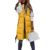 Women's Vests Sleeveless Jacket Vest Coat For Woman Casual Solid Hooded Jackets Thick Long Coats Winter With Zipper Warm Clothes
