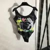 Women One Piece Swimwear Letter Print Backless Biquini Designer Vacation Swimming Swimsuit Quick Dry Bikini