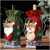 Decorazioni natalizie Bottiglia di vino Er Merry Decor per la casa Pupazzo di neve Tavolo Regalo di Natale Felice anno Navidad Drop Delivery Giardino Festivo Pa Dhxyo
