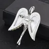 Brooches Shell Carving Fairy Brooch Natural Freshwater Abalone Angel Wing Metal Corsage Pin Fashion Clothes DIY Accessory Breastpin