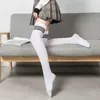 Seksi Çoraplar Seksi Siyah Beyaz Çizgili Uzun Çoraplar Kadın Uyluk Yüksek Çorap Diz Çorapları Japon Lolita Lolita Bayanlar Diz Yüksek Çoraplar2310/9