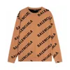 Paris B Fashion Brand Sweater Autumn/Winter New Bullet Screen Sticked Casual Loose Coat Unisexkdhd